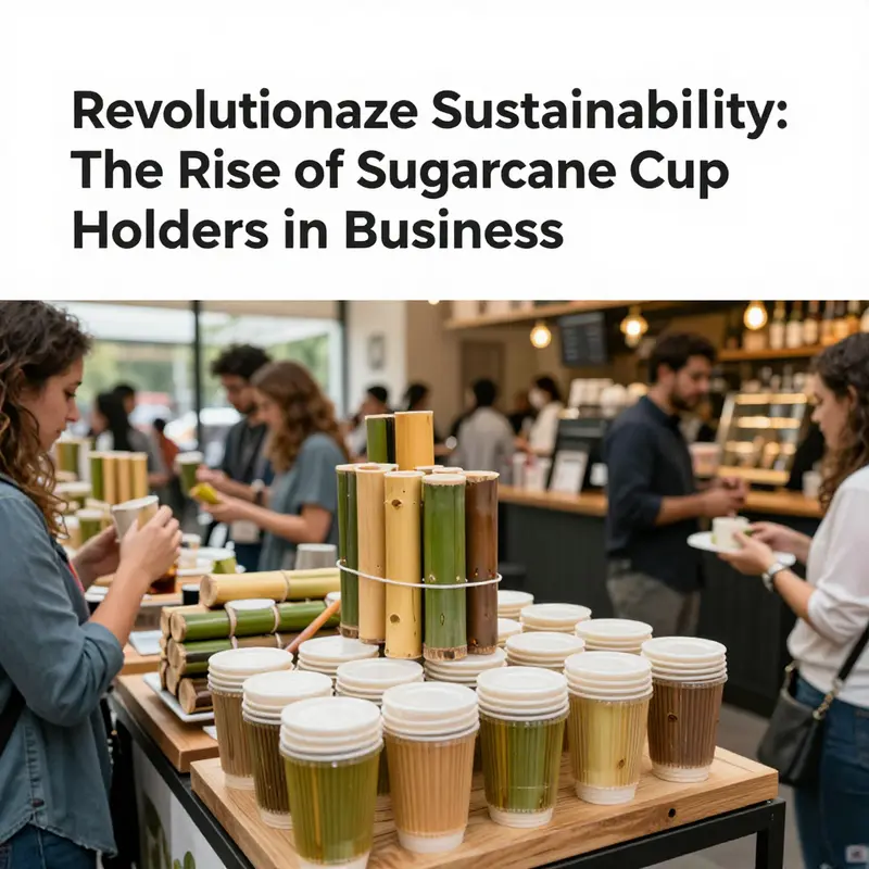 Sugarcane cup holders, made from sustainable materials, presenting a stylish alternative to plastic.