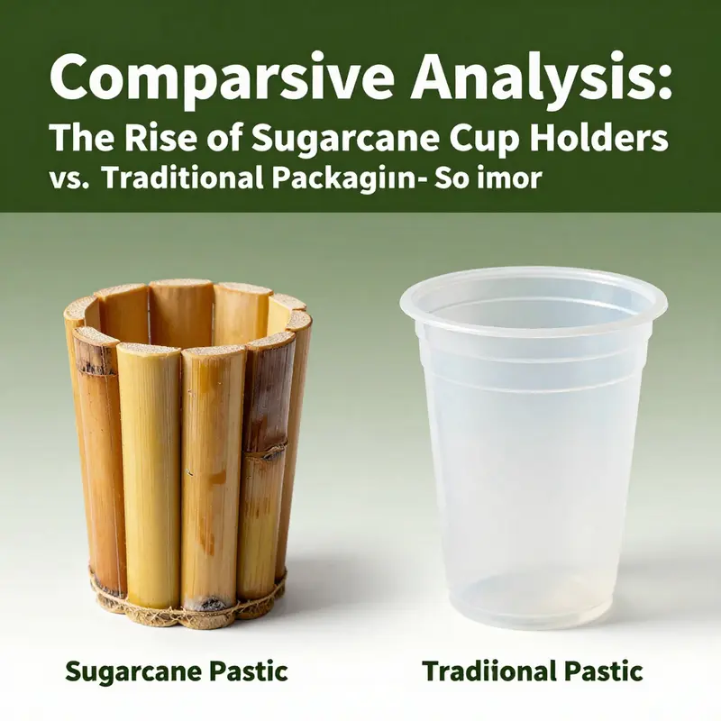 Sugarcane cup holders, made from sustainable materials, presenting a stylish alternative to plastic.
