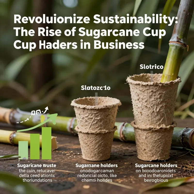 Sugarcane cup holders, made from sustainable materials, presenting a stylish alternative to plastic.