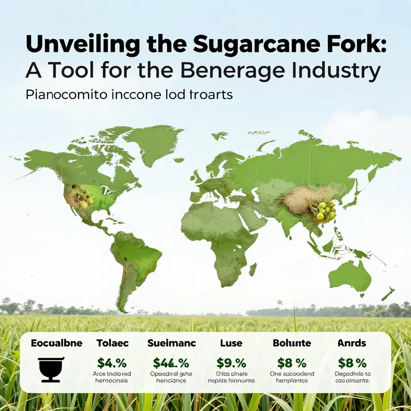 Different interpretations of the sugarcane fork illustrated through various objects and styles.
