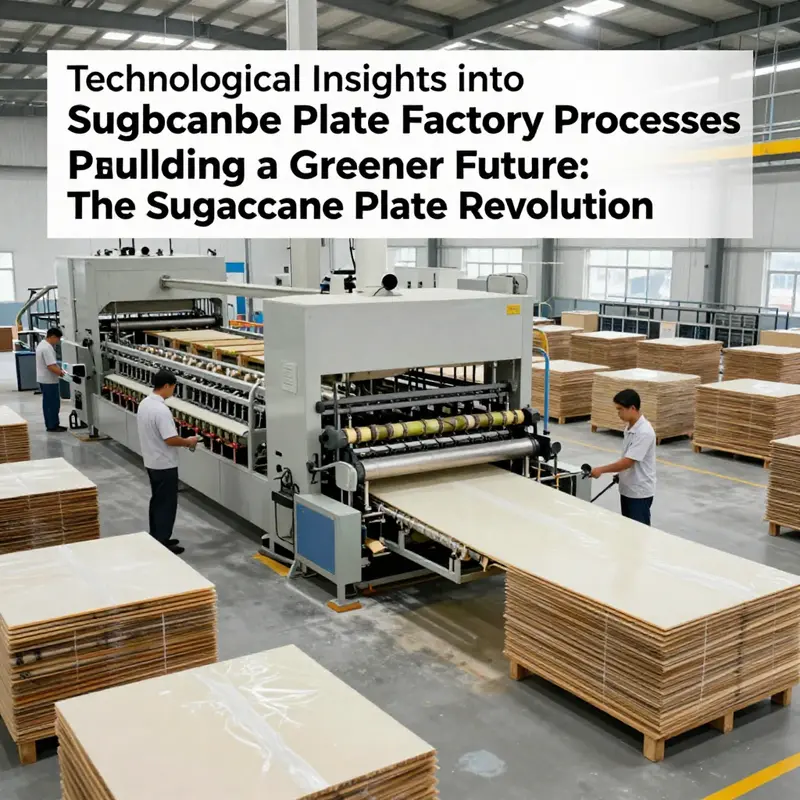 Inside a sugarcane plate factory, advanced technology converts raw pulp into sustainable tableware.