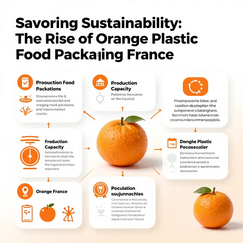 Showcasing a variety of customizable orange plastic food packaging containers available for the French market.