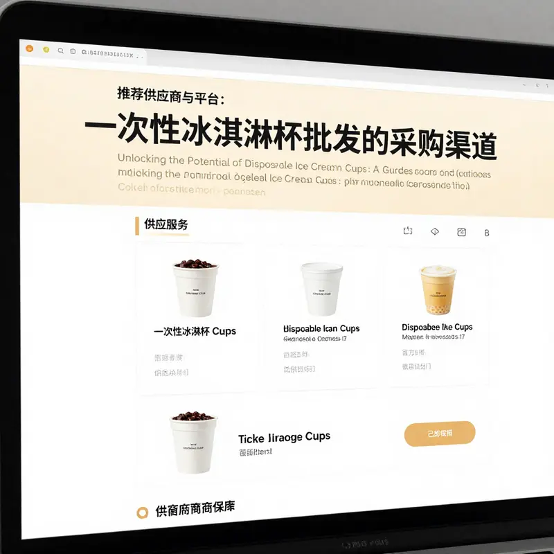 Different types of disposable ice cream cups showcasing material and size variety.