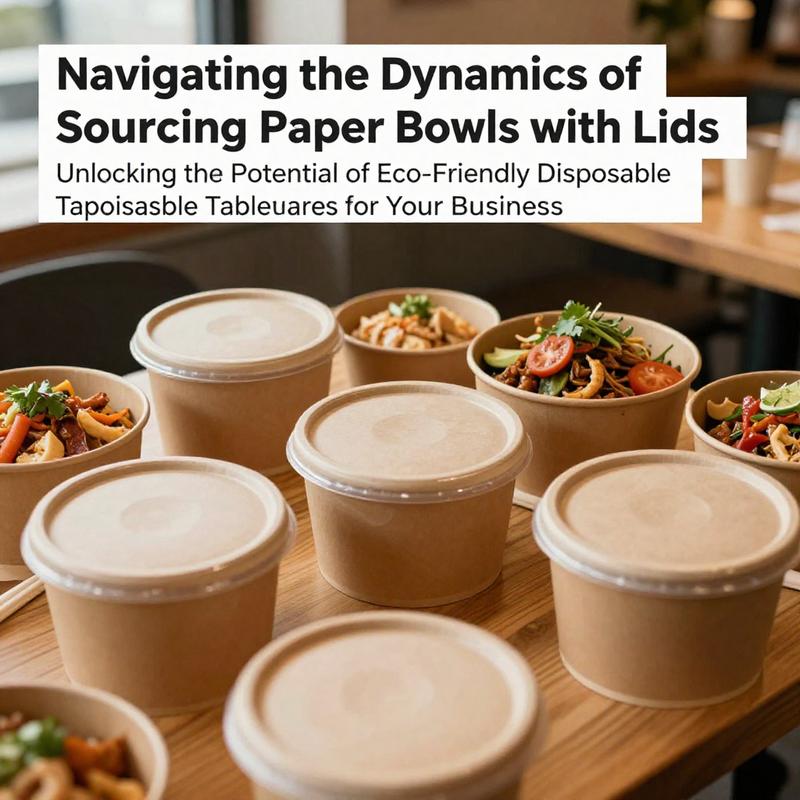 Paper bowls with lids filled with food, illustrating their use in eco-conscious dining scenarios.