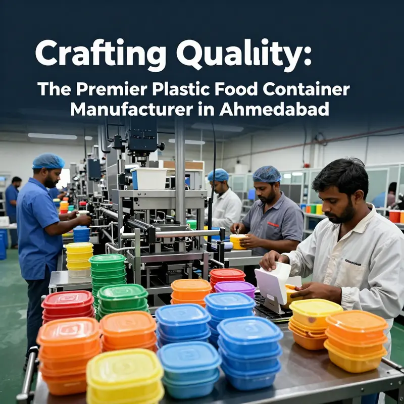 The bustling production facility of Uma Krupa Plast, a leader in plastic food container manufacturing in Ahmedabad.