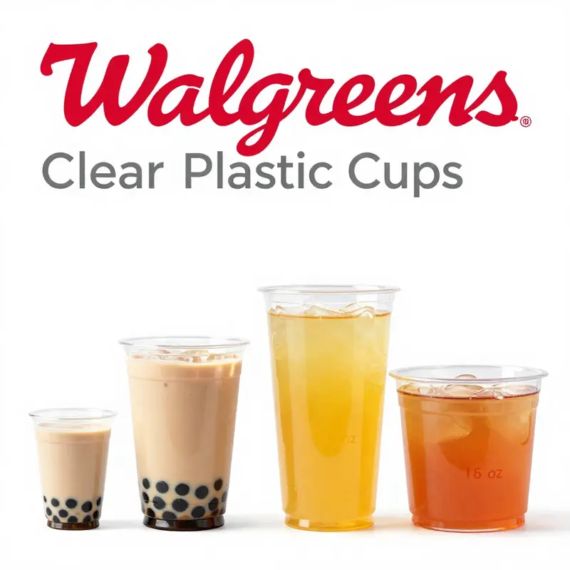 A detailed view of Walgreens clear plastic cups highlighting their high-quality materials.