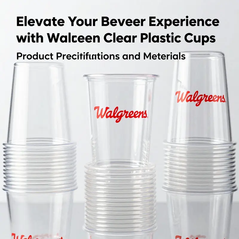 A detailed view of Walgreens clear plastic cups highlighting their high-quality materials.
