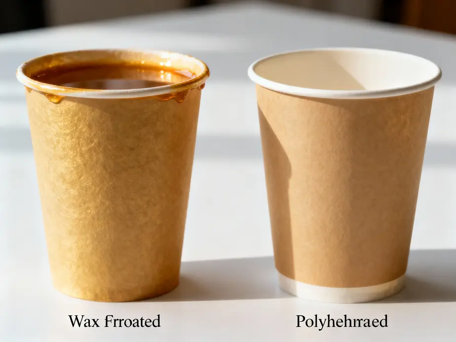 Wax coated paper cup showcasing effective moisture resistance.