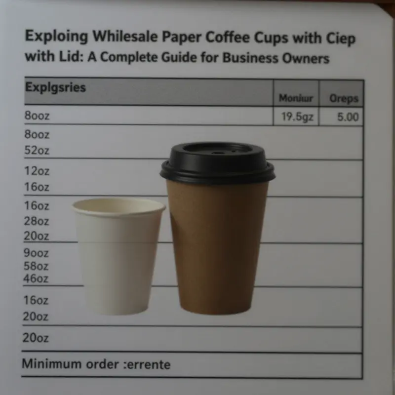 An assortment of wholesale paper coffee cups demonstrating eco-friendly materials and design features.
