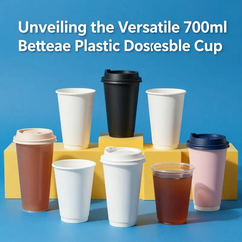Clear visibility of a bubble tea in a 700ml disposable plastic cup, illustrating its material safety and appeals for beverage servings.