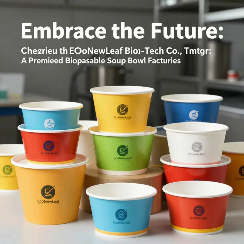 Diverse range of customizable biobased disposable soup bowls offered by Chaozhou EcoNewLeaf.