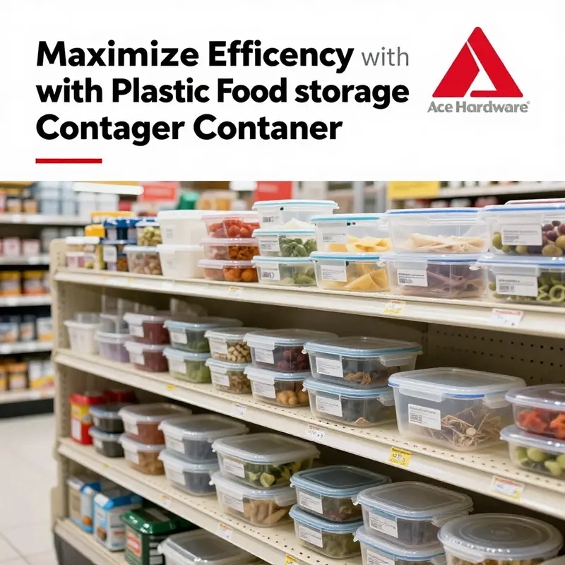 An interior view of Ace Hardware showcasing various plastic food storage containers for food businesses.