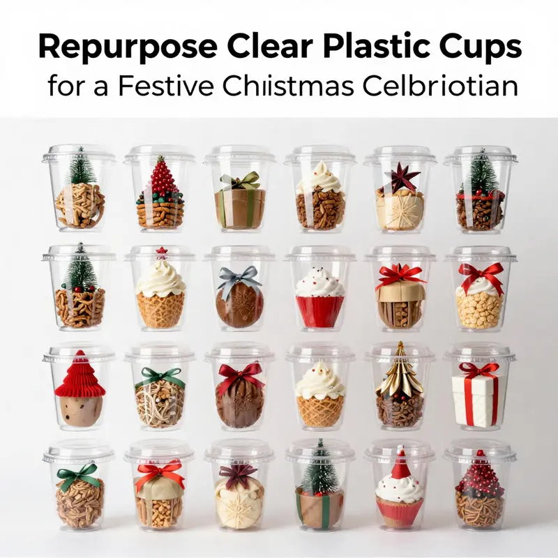 Cozy holiday lights made from repurposed clear plastic cups.