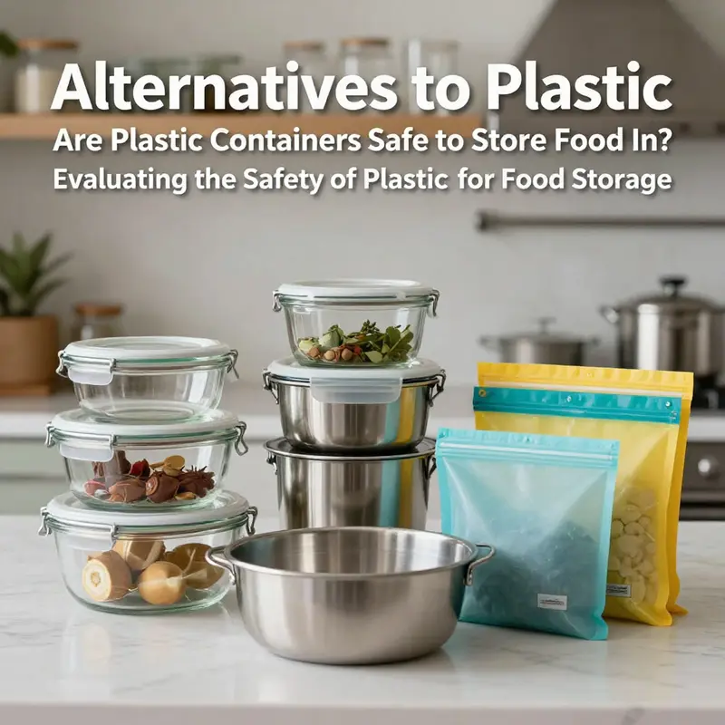 Different types of food-grade plastics suitable for food storage.