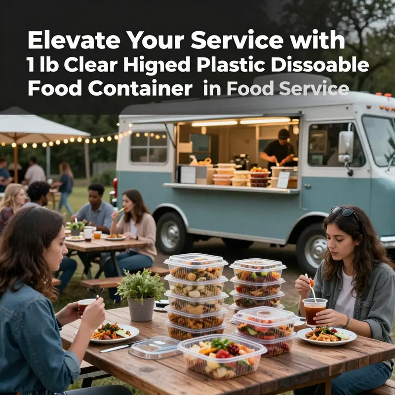 The superior clarity of 1 lb clear hinged plastic disposable food containers enhances food presentation.