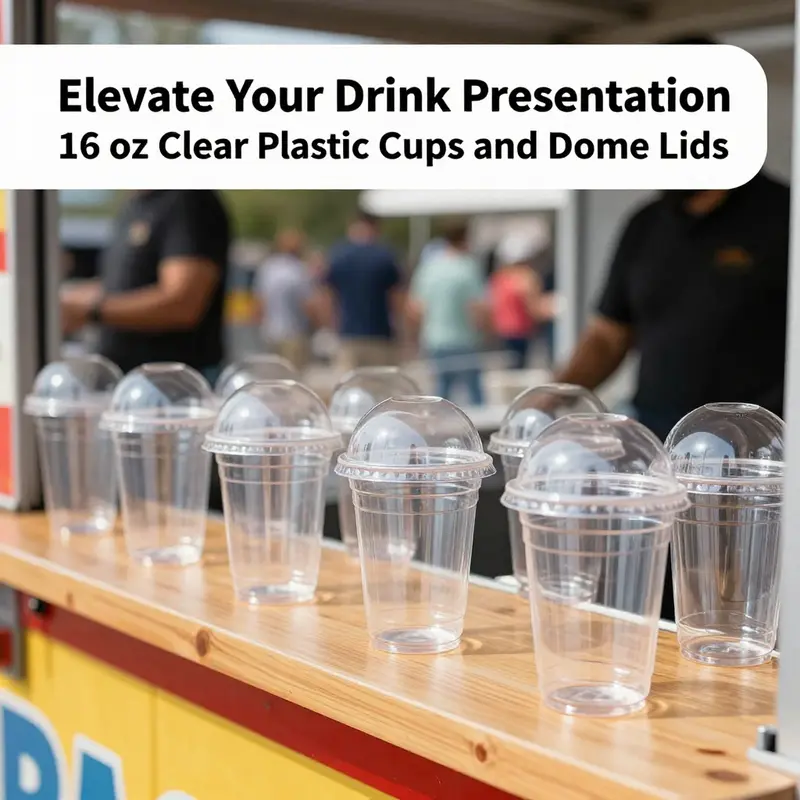 Close-up of clear plastic cups demonstrating their design and material properties.