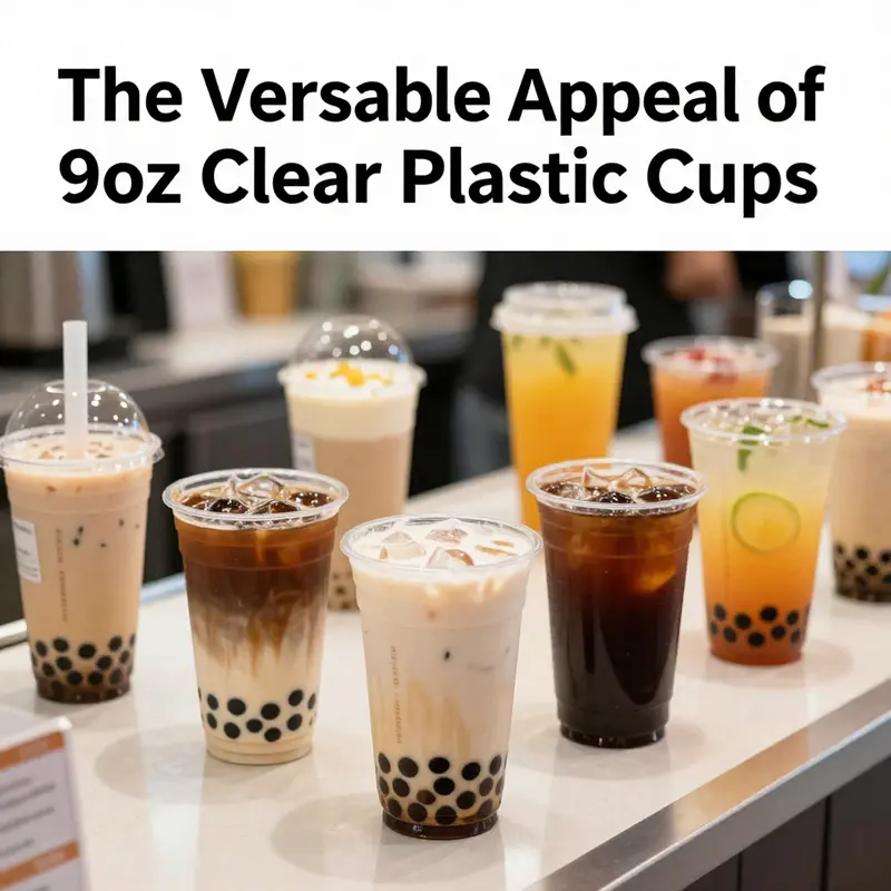 High-quality 9oz clear plastic cups made from BPA-free materials, designed for both durability and aesthetic appeal.