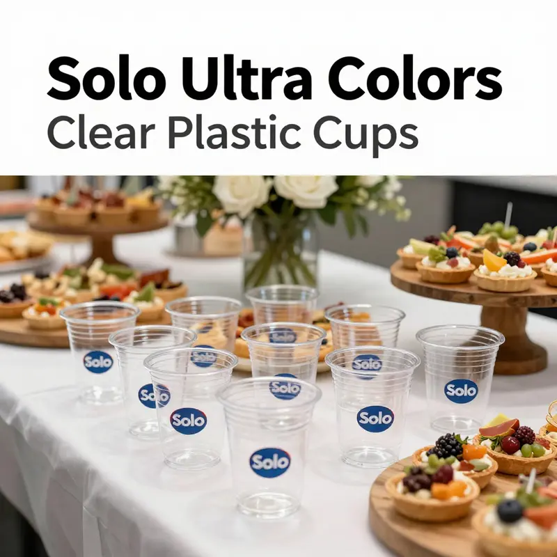The vibrant design and durability of Solo Ultra Colors Clear Plastic Cups enhance beverage presentation.