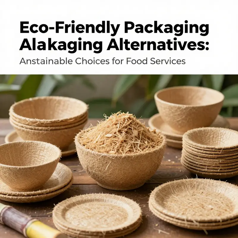 An array of bagasse packaging showcasing its versatility and eco-friendly nature.