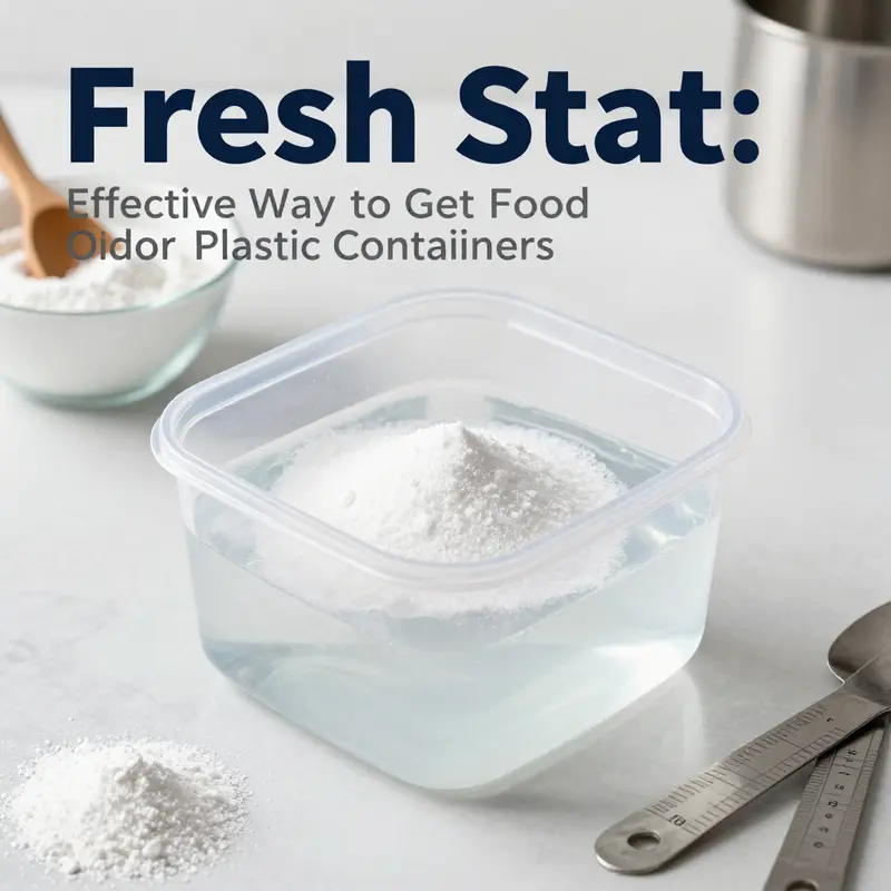 Baking soda effectively combats stubborn food odors in plastic containers.
