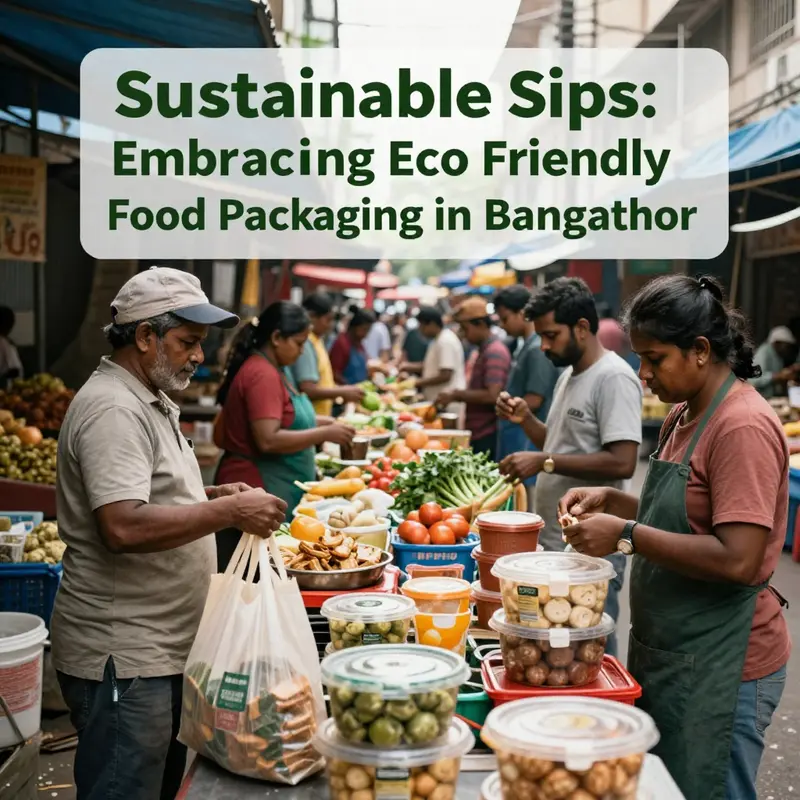 Bangalore street market featuring a variety of eco-friendly packaging options, reflecting the city’s trend towards sustainability.