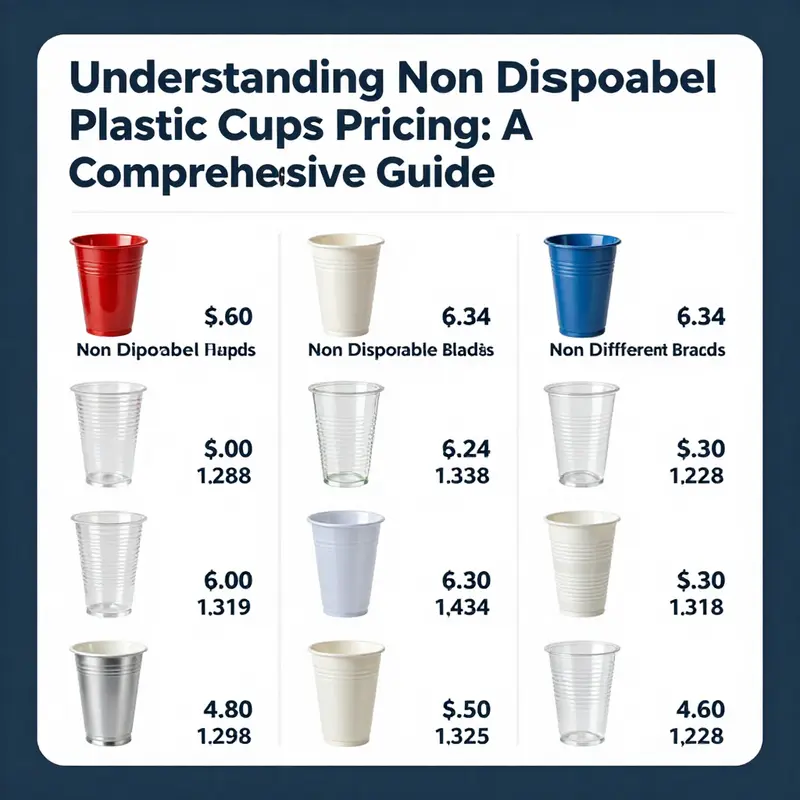 A comparison of different non disposable plastic cups highlighting their price range.