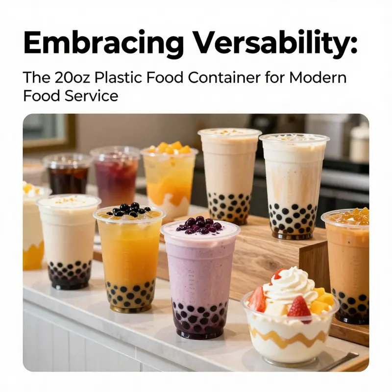 Colorful 20oz plastic food containers enhancing the appeal of bubble tea products.