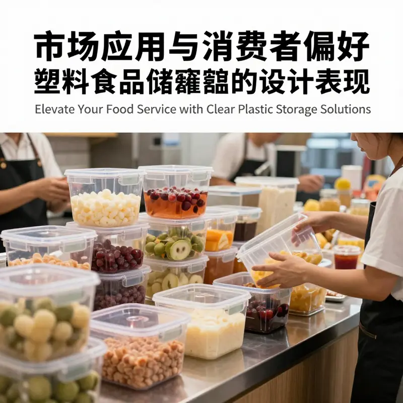 An organized array of clear plastic food storage containers, highlighting their aesthetic and functional appeal in food service environments.