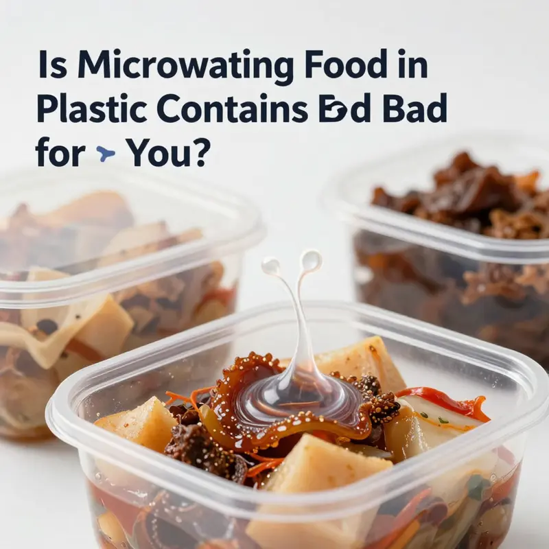 Warning labels on plastic containers highlight the health risks associated with microwaving.