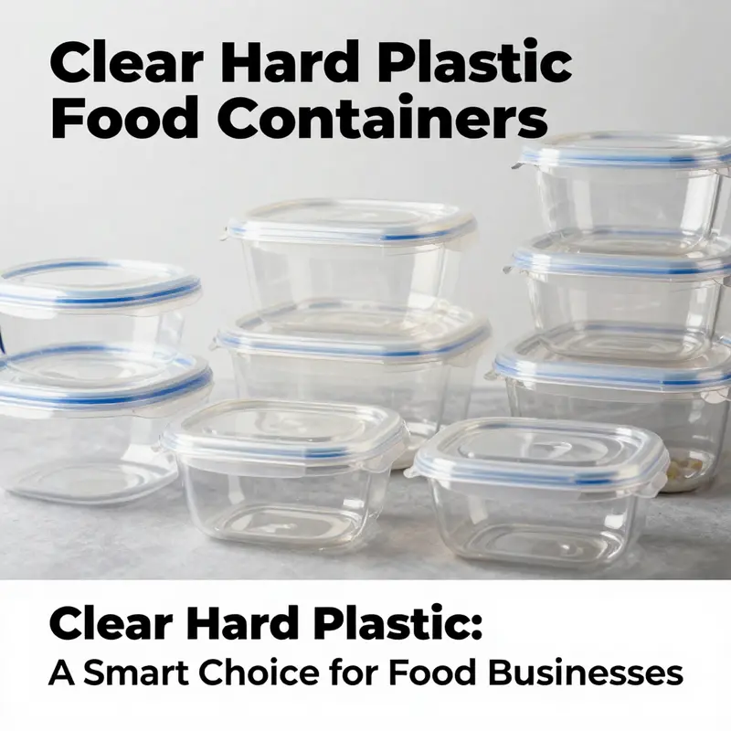 An array of clear hard plastic food containers ideal for various food service applications.