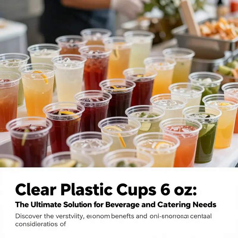 A visually appealing table layout featuring an assortment of clear plastic cups filled with various colorful beverages.