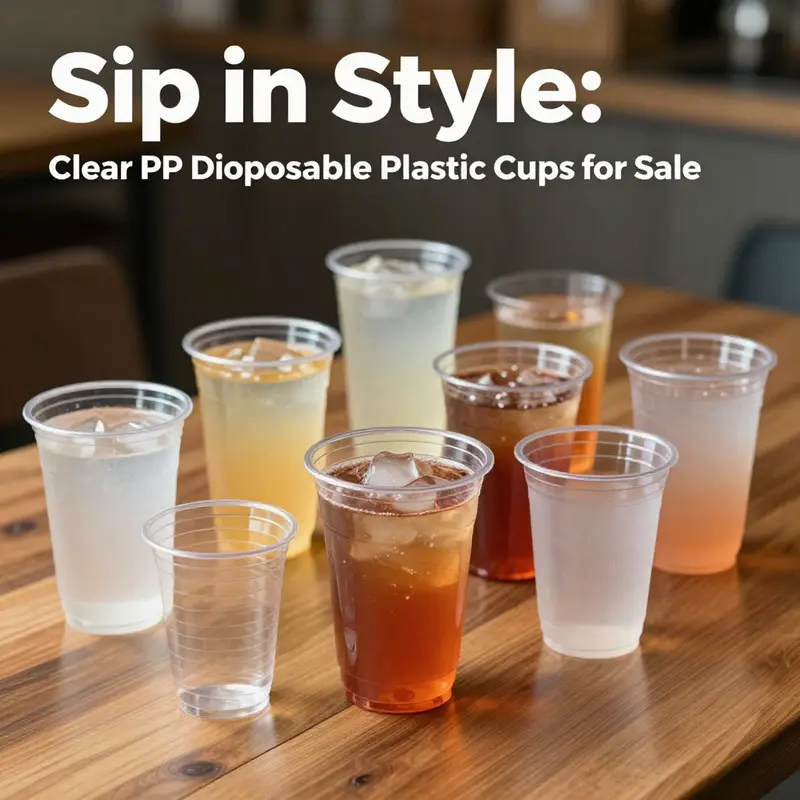 Clear PP cups showcasing their versatility for cold beverages.