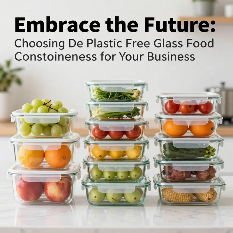 Fresh fruits and vegetables stored safely in de plastic free glass food containers, promoting health and safety.