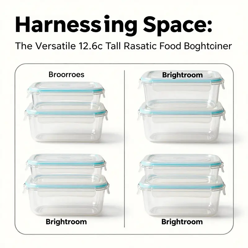 An organized shelf displaying the Brightroom food storage containers filled with various dry goods.