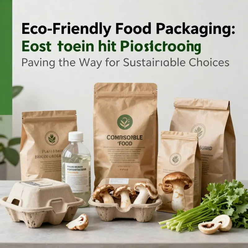 A selection of compostable and biodegradable materials ideal for eco-friendly food packaging.