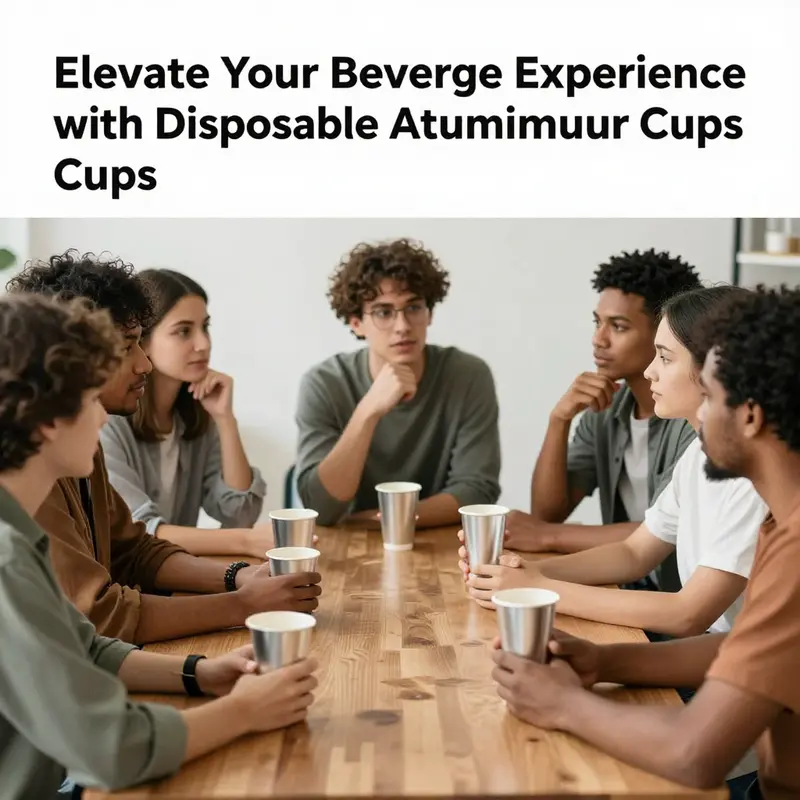 A showcase of various disposable aluminum paper cups emphasizing their innovative designs.