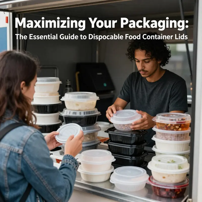 A collection of sustainable disposable food container lids exemplifying eco-friendliness and modern design.