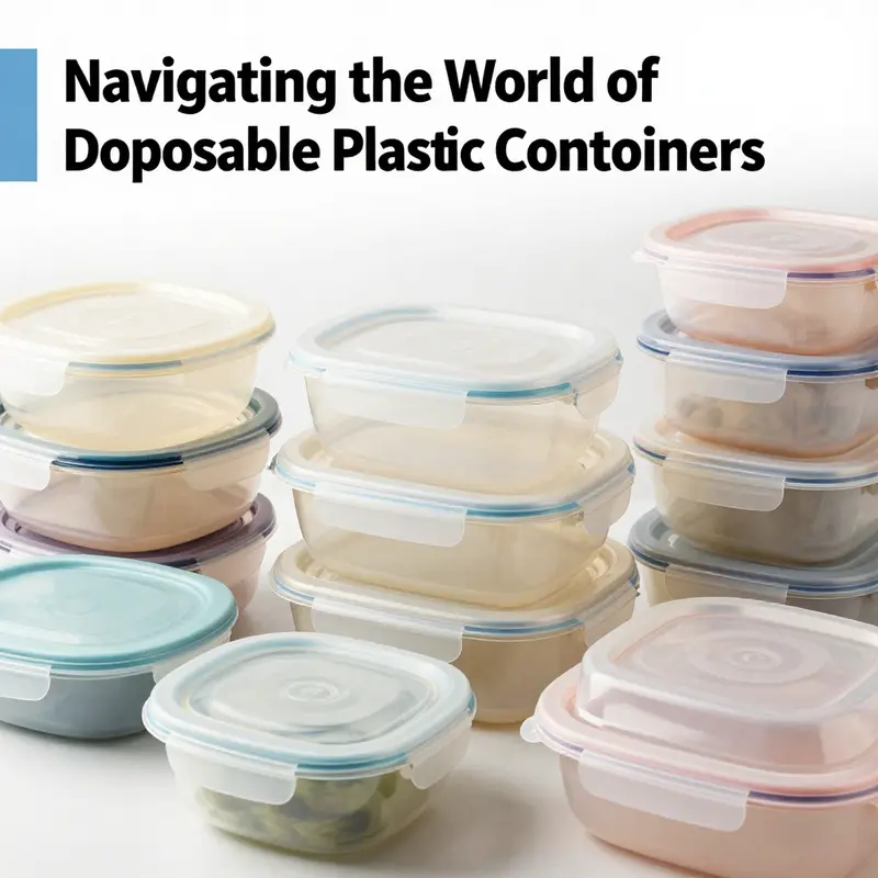A selection of disposable plastic food containers showcasing various materials ideal for different food applications.