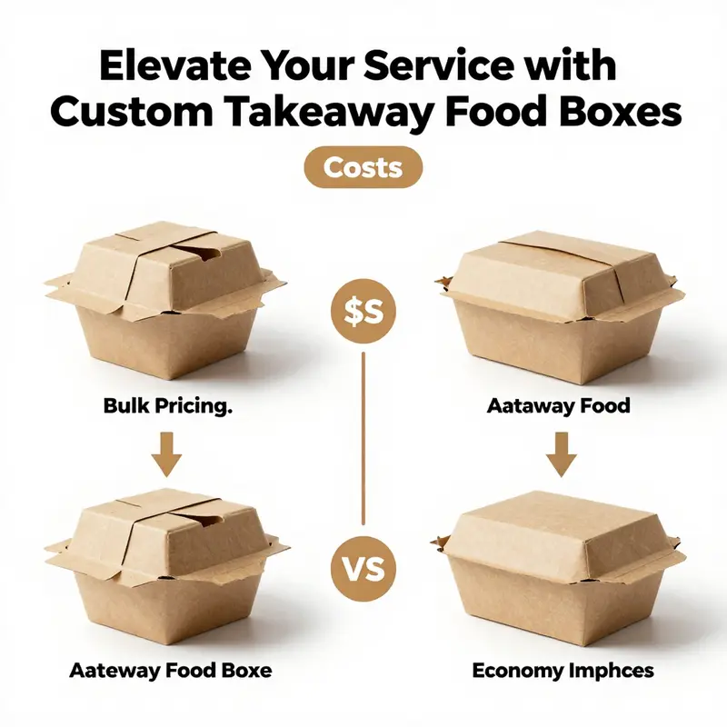 An array of sustainable takeaway food boxes, emphasizing eco-friendly materials.