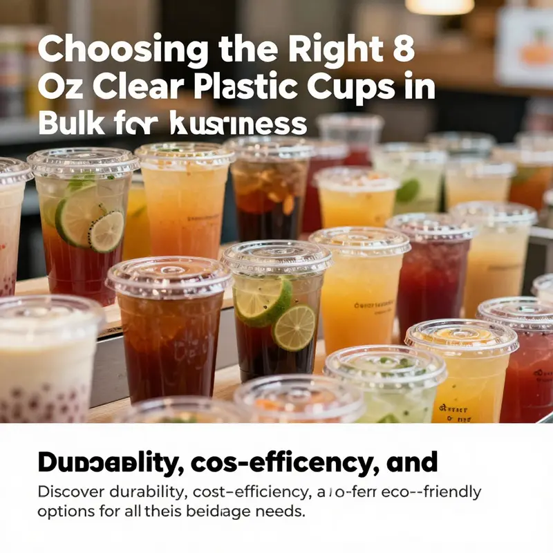 Display of colorful beverages in 8 oz clear plastic cups, highlighting their usability in beverage services.