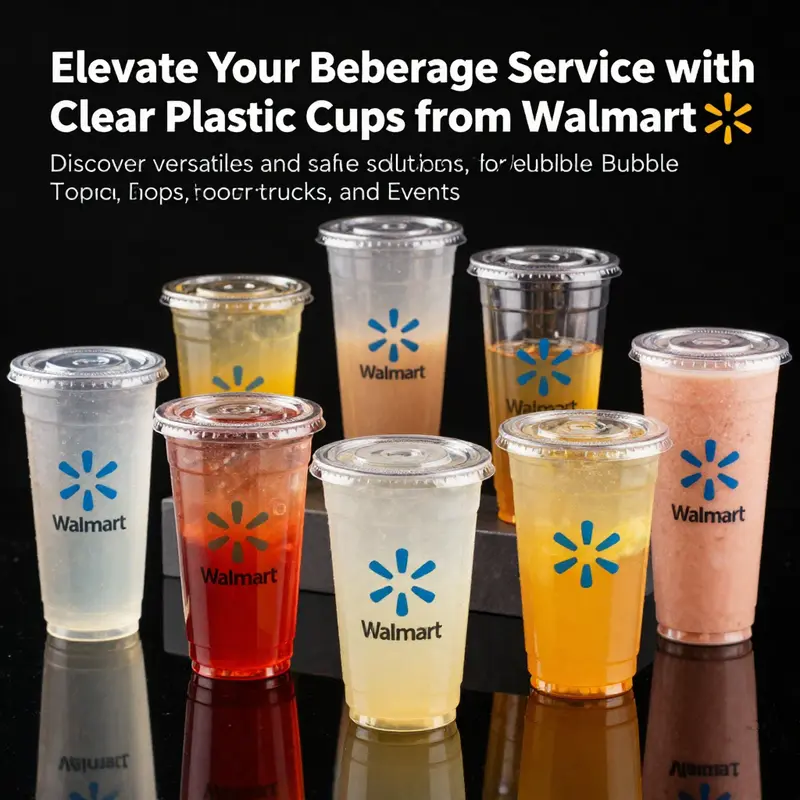 A showcase of clear plastic cups with lids in various sizes and styles for enhancing beverage services.