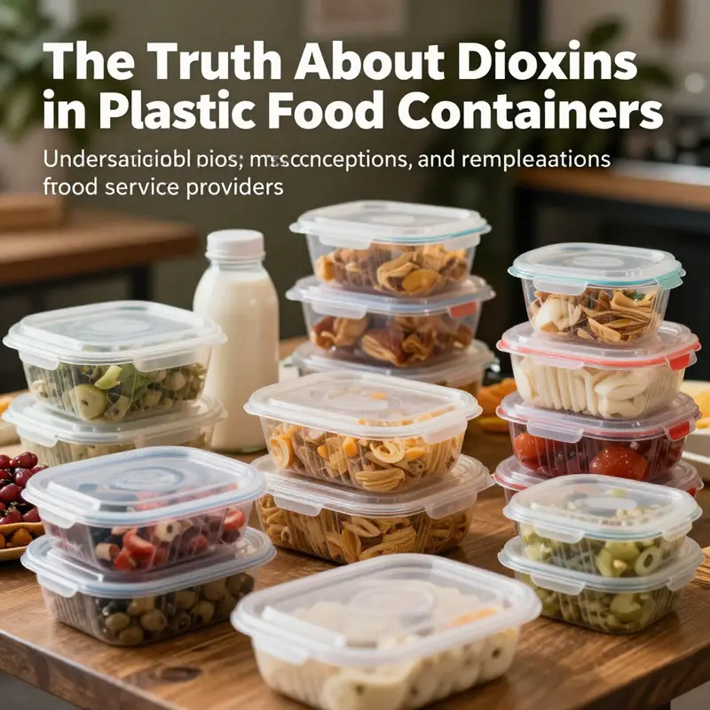 An assortment of safe food containers highlighting quality packaging in a professional food service environment.