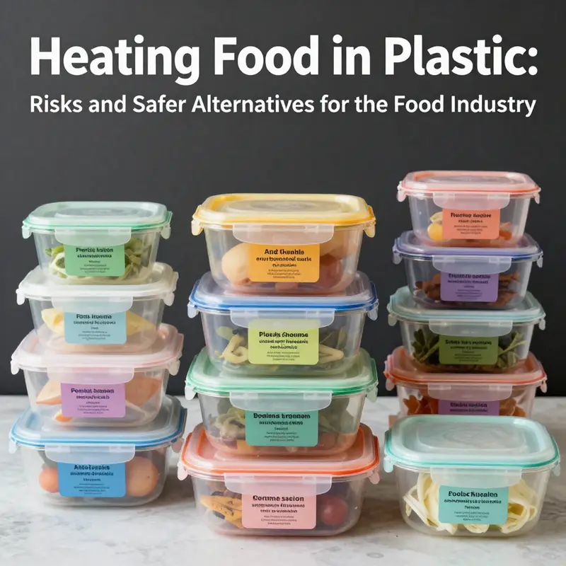 Cover image showing various containers with safety labels related to food heating.
