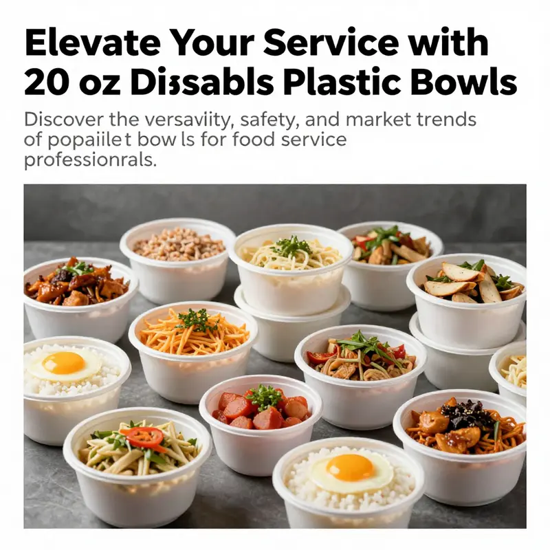 An array of 20 oz disposable plastic bowls filled with a variety of foods, showcasing their appeal in food service.