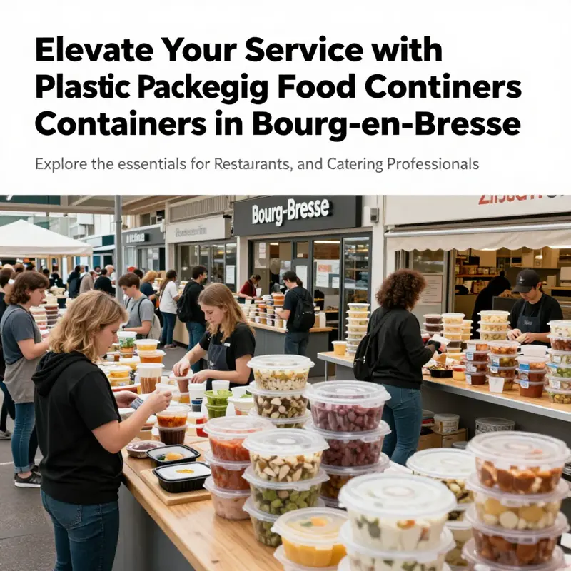 A panoramic view of Bourg-en-Bresse illustrating food establishments using plastic packaging.