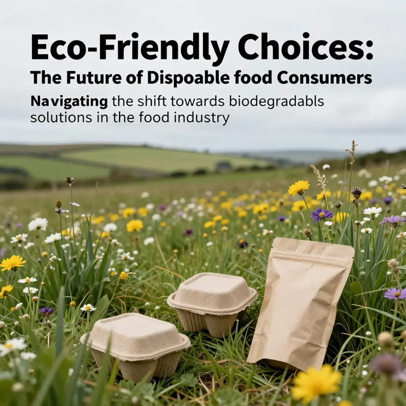 A beautiful Irish landscape emblazoned with biodegradable packaging, representing the harmonious relationship between sustainability and nature.