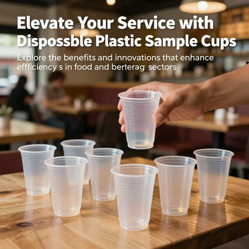 A colorful restaurant setting featuring disposable plastic sample cups highlighting their versatility in beverage services.
