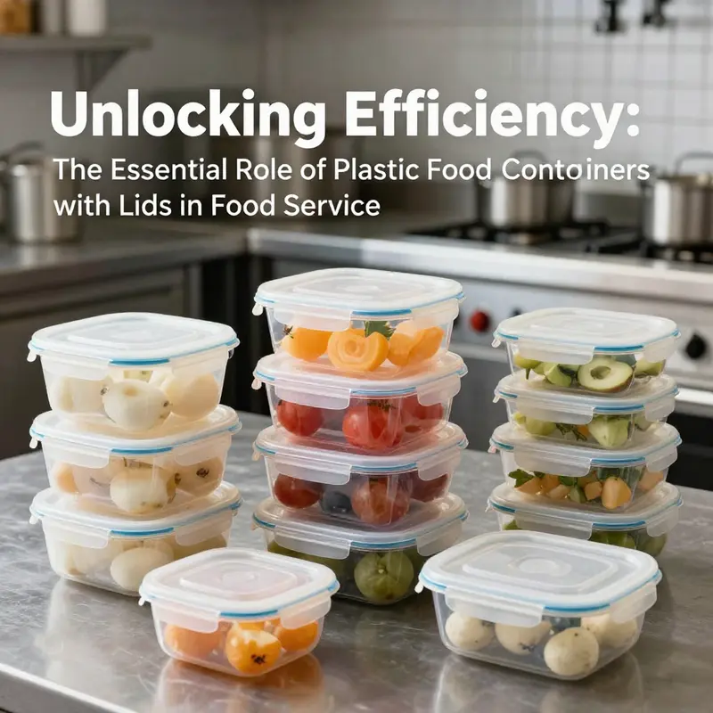 Varied plastic square food containers with lids displayed in a kitchen, showing versatility and readiness for food storage.