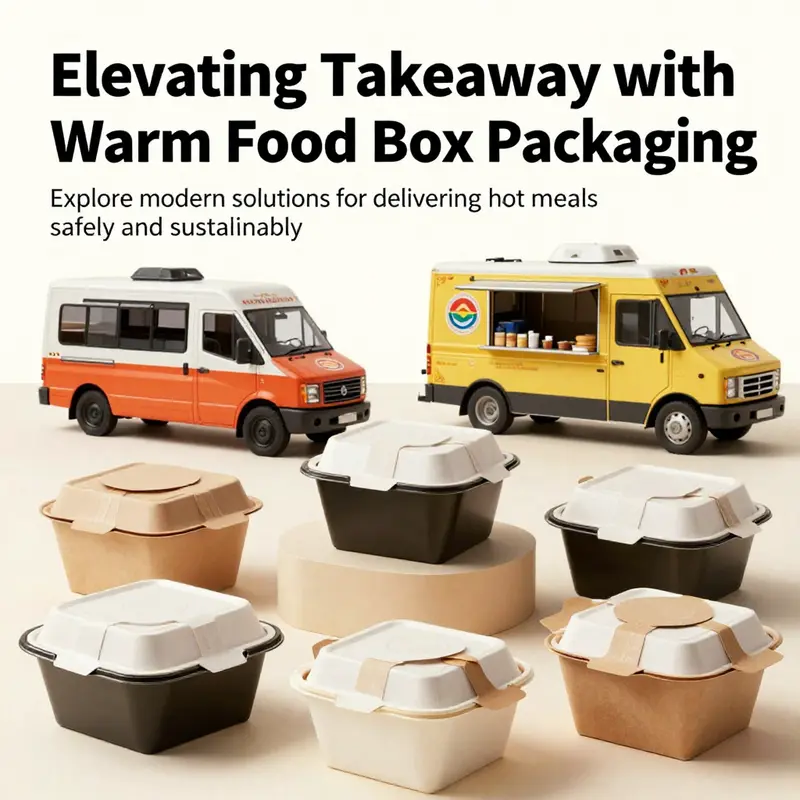 A variety of warm food boxes in use at restaurants and food trucks, showcasing practicality and quality in food delivery.