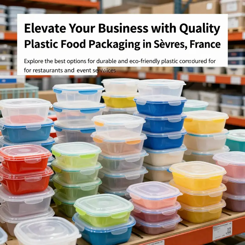 A vibrant array of plastic food containers in a warehouse, highlighting variety and sustainable options.